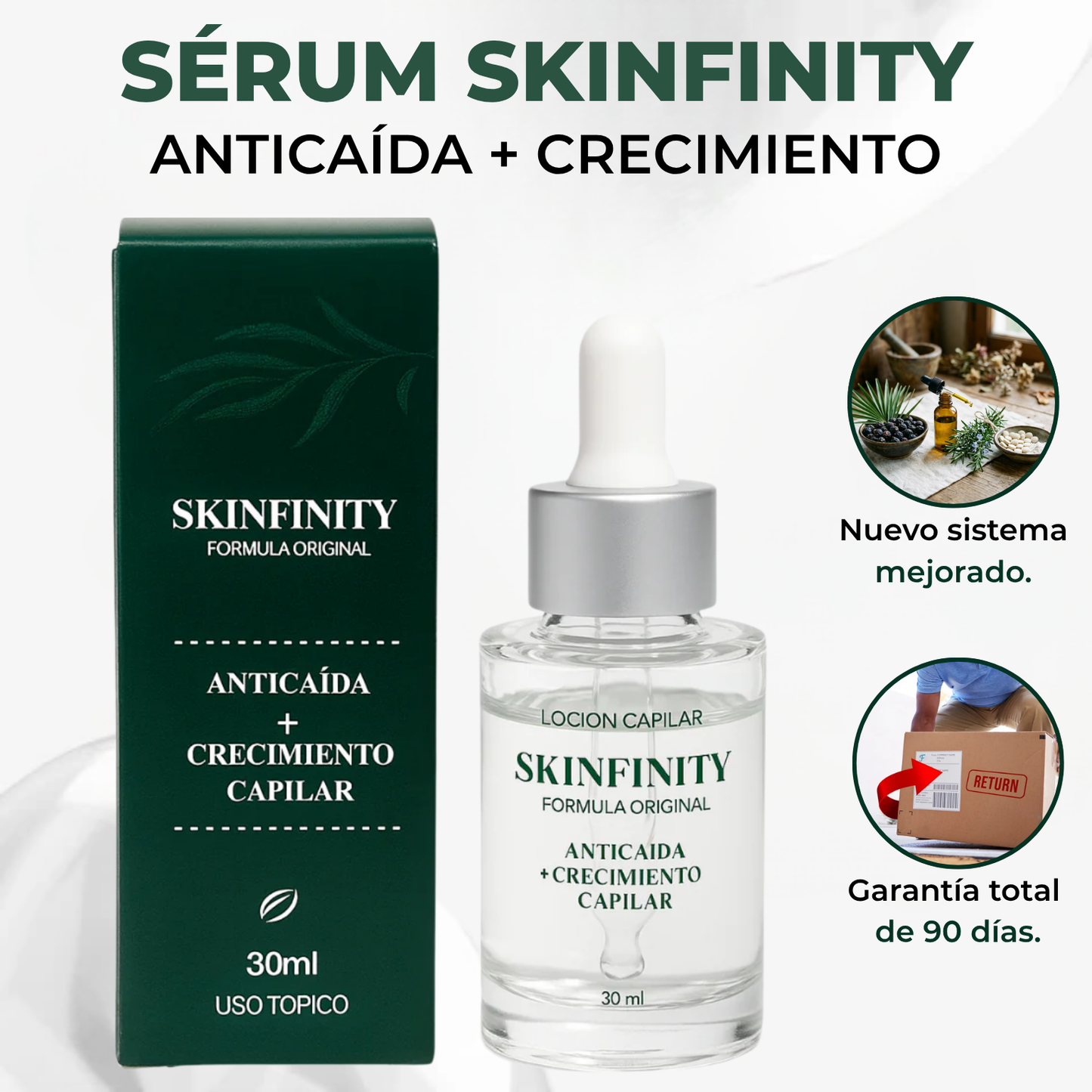 Fórmula Natural Para el Crecimiento del Cabello Triple Acción